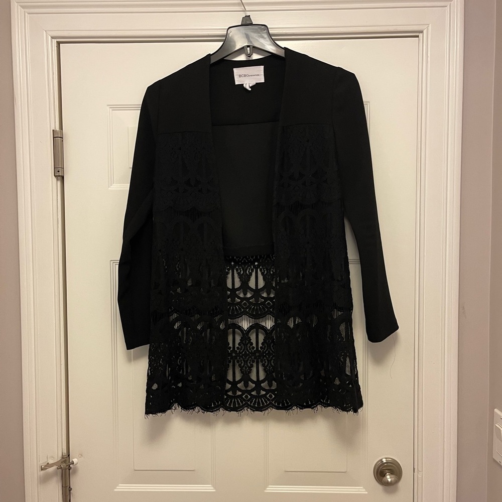 BCBG generation, black lace blazer